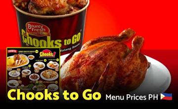 Chooks to Go Philippines Menu Price