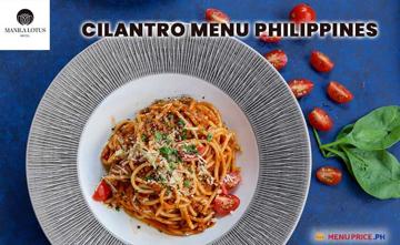Cilantro Philippines Menu Price