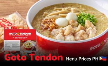 Goto Tendon Philippines Menu Price