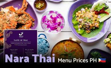 Nara Thai Philippines Menu Price