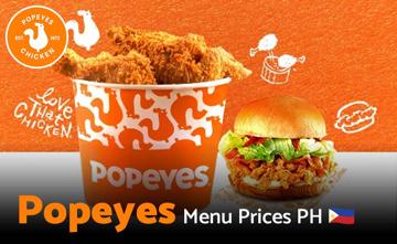 Popeyes Philippines Menu Price