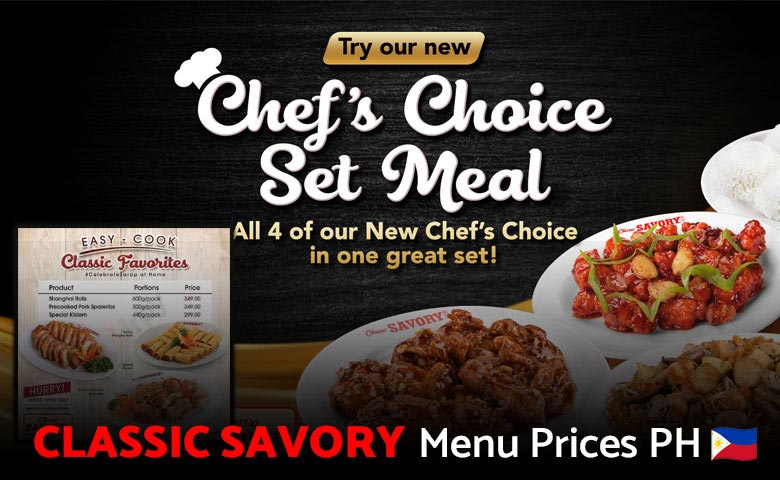 Classic Savory Menu Prices Philippines 2025