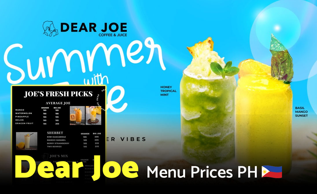 Dear Joe Menu Prices Philippines 2024